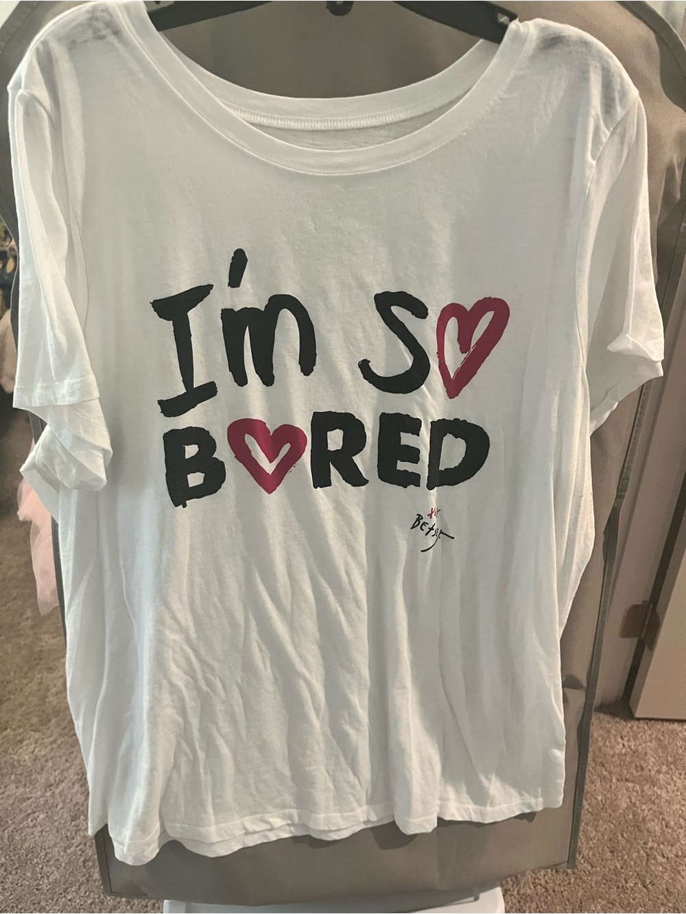 White  Graphic Tee - "I'm So Bored"